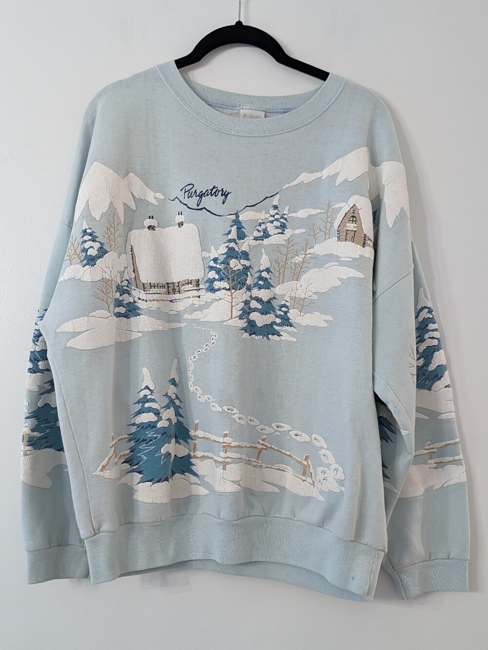 Vintage 90s Morning Sun Purgatory Colorado Ski Resort All Over Print Sweatshirt